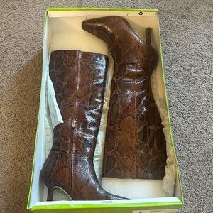 Sam Edelman Brown Snakeskin Boots